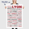 Affiche lyon : le guide du vrai lyonnais, affiche typographique minimaliste, dimensions 70x100cm