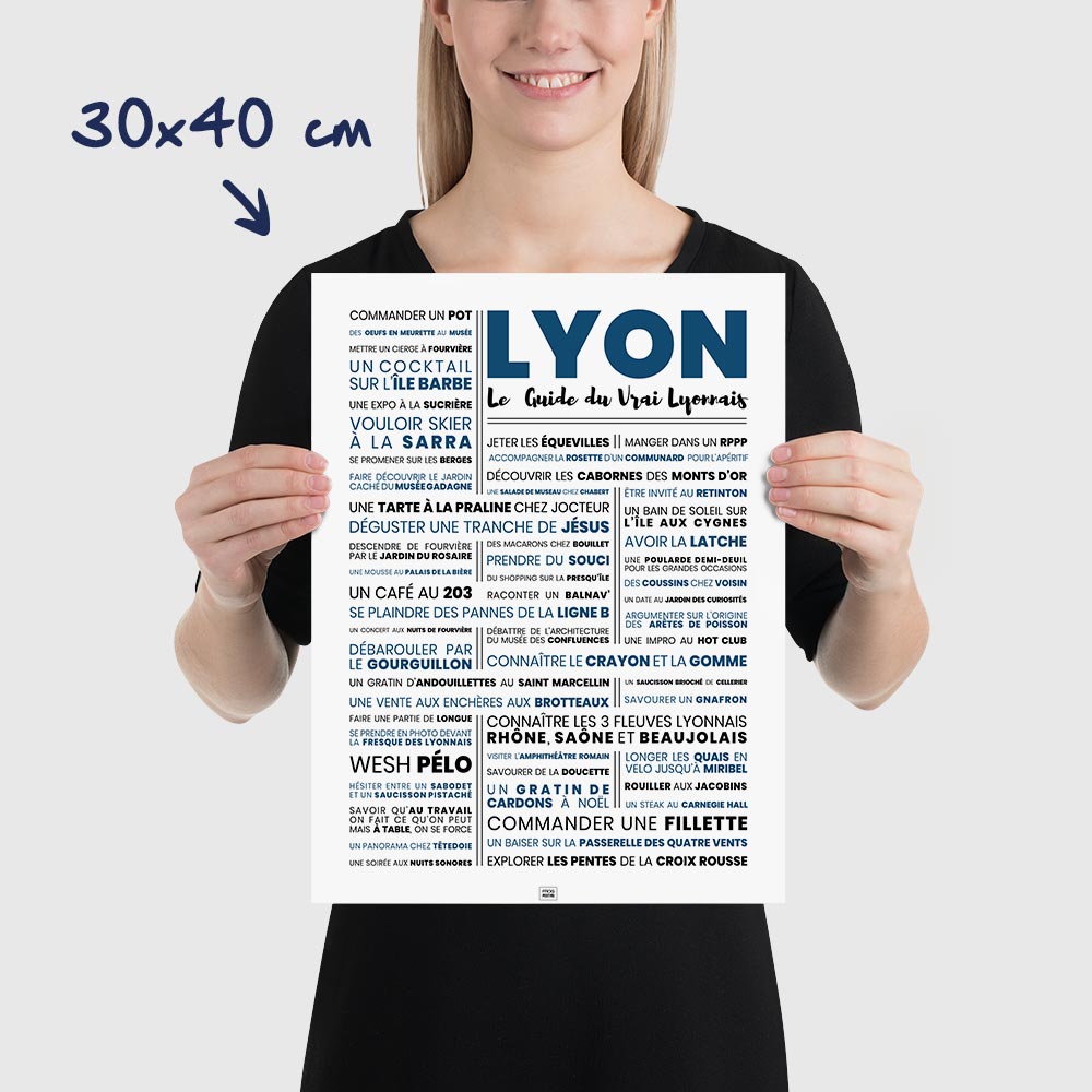 Frog Posters - Affiche Lyon : Le Guide Du Vrai Lyonnais - 50