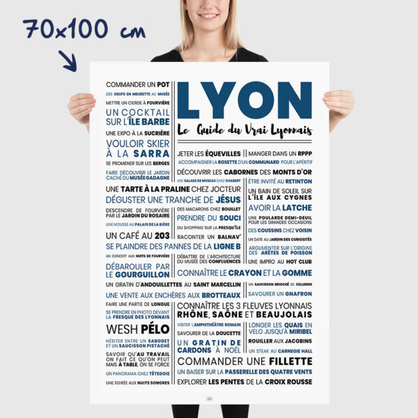 Affiche lyon : le guide du vrai lyonnais - La suite, affiche minimaliste, dimensions 70x100cm