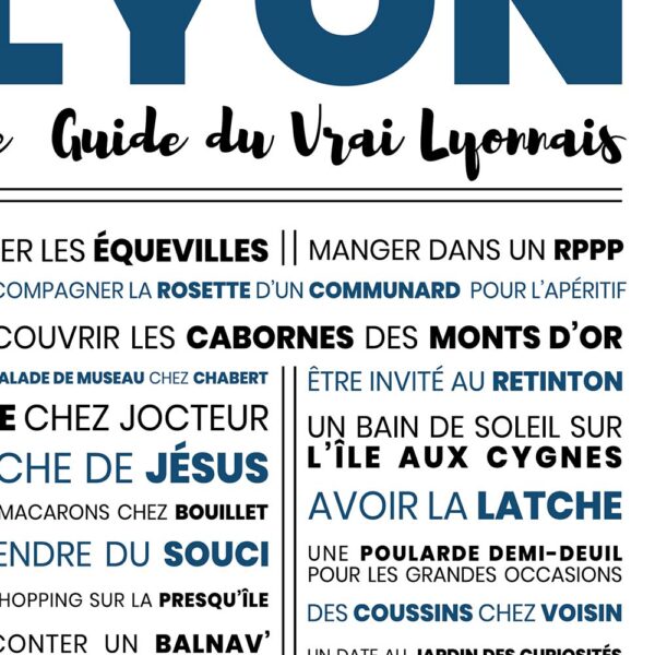 Affiche lyon : le guide du vrai lyonnais - La suite, zoom