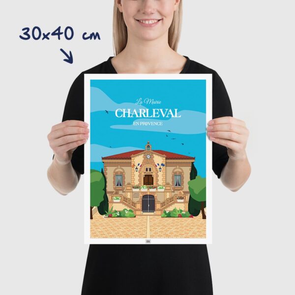 Affiche Mairie de Charleval en Provence, poster vintage et rétro de Frog Posters, 30x40cm