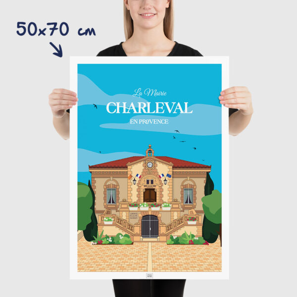 Affiche Mairie de Charleval en Provence, poster vintage et rétro de Frog Posters, 50x70cm