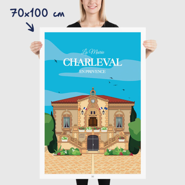 Affiche Mairie de Charleval en Provence, poster vintage et rétro de Frog Posters, 70x100cm