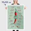 Affiche piments : l'échelle de scoville et la force des piments, dimensions 70x100cm
