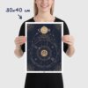 Affiche signe astrologique Cancer, poster vintage de signe du zodiaque, dimensions 30x40cm