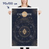 Affiche signe astrologique Capricorne, poster vintage de signe du zodiaque, dimensions 70x100cm