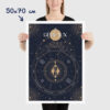 Affiche signe astrologique Gémeaux, poster vintage de signe du zodiaque, dimensions 50x70cm