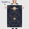 Affiche signe astrologique Sagittaire, poster vintage de signe du zodiaque, dimensions 70x100cm