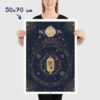 Affiche signe astrologique Scorpion, poster vintage de signe du zodiaque, dimensions 50x70cm