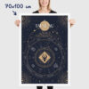 Affiche signe astrologique Taureau, poster vintage de signe du zodiaque, dimensions 70x100cm