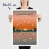 Affiche des postures de yoga, la salutation au soleil, dimensions 50x70cm