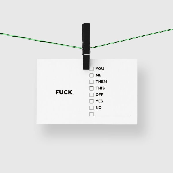 carte de visite humour - fuck au choix