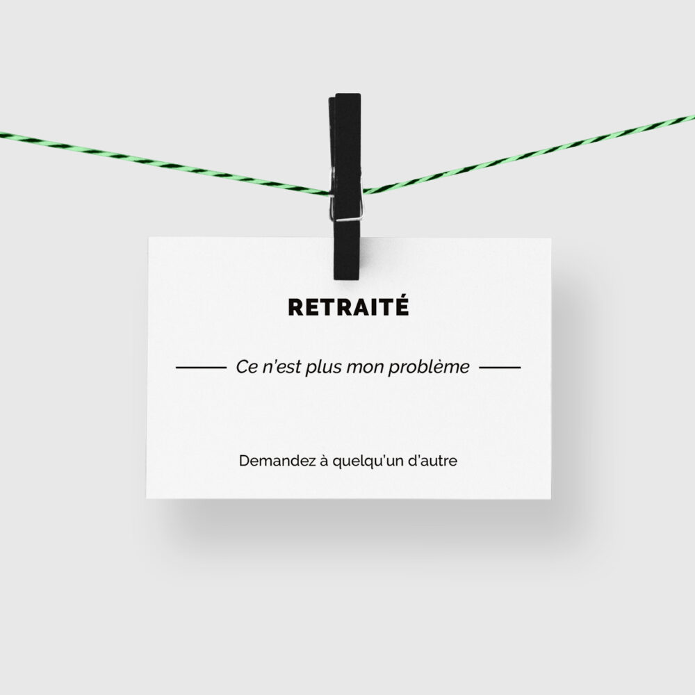 cartes de visite humour - retraité
