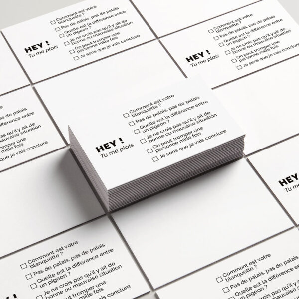 carte de visite drôle, séduction et drague spécial boomers, empilée