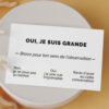 carte de visite drôle - oui je suis grande posée